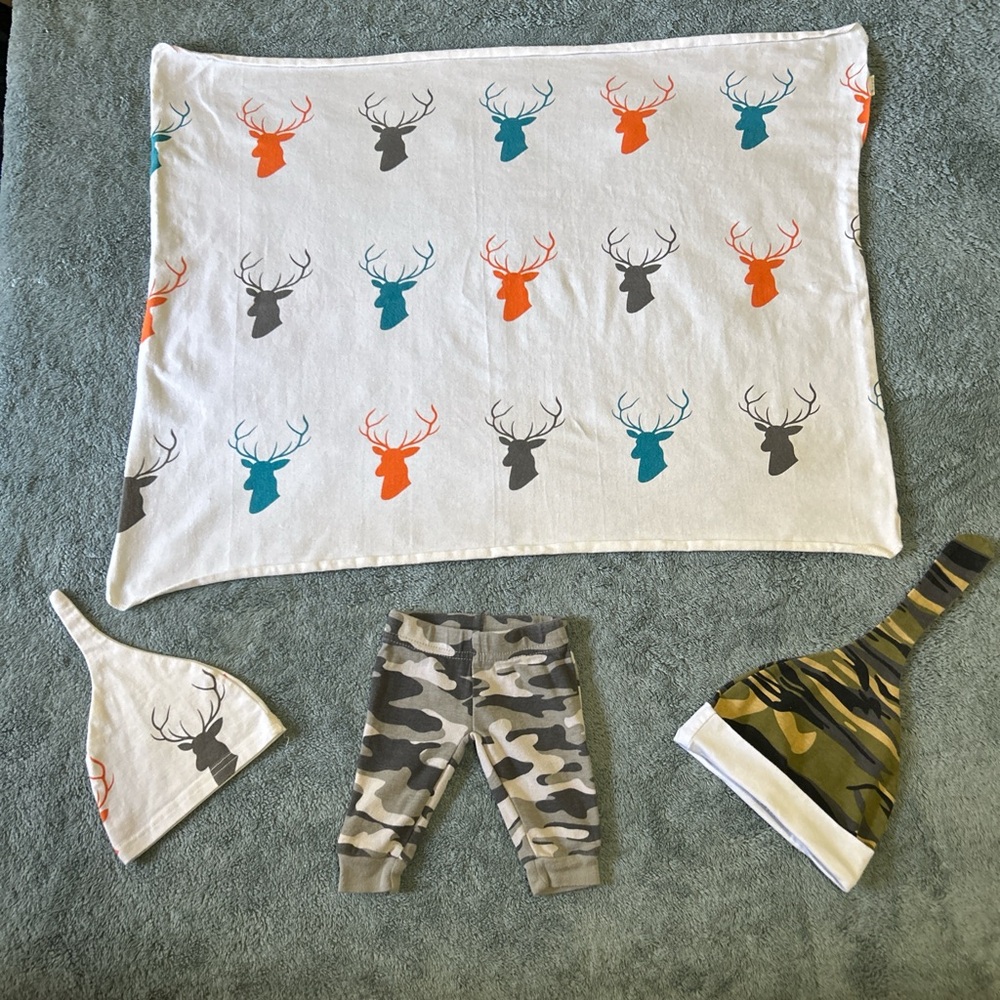 Newborn 4pc Child of Mine by Carter’s Deer Camo Bundle (NB Size)